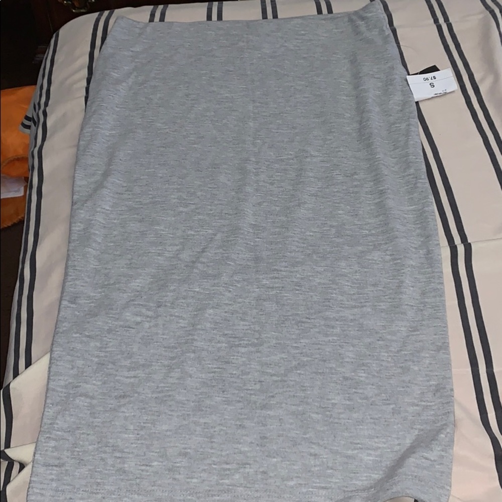 Knee length heather grey pencil skirt